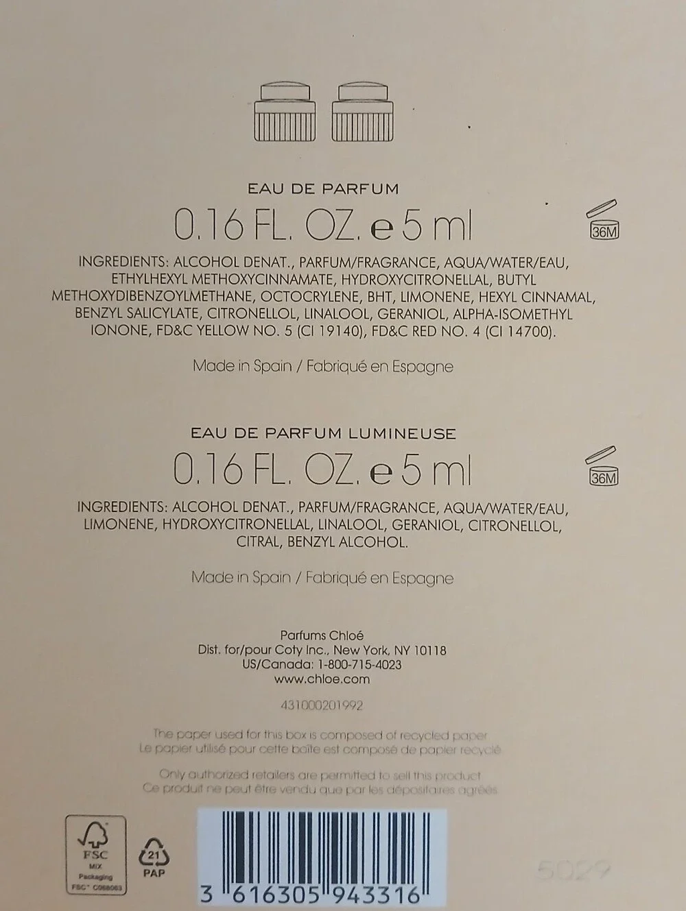 NIB ~ Chloe' Duo Gift Set